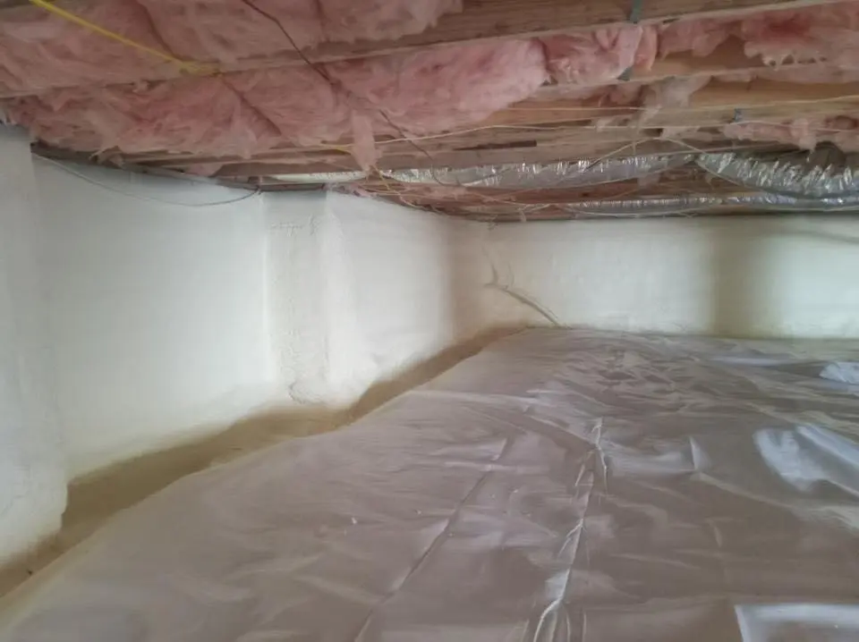 Crawl space encapsulation with closed-cell spray foam for Metal Roof Coating in Galion